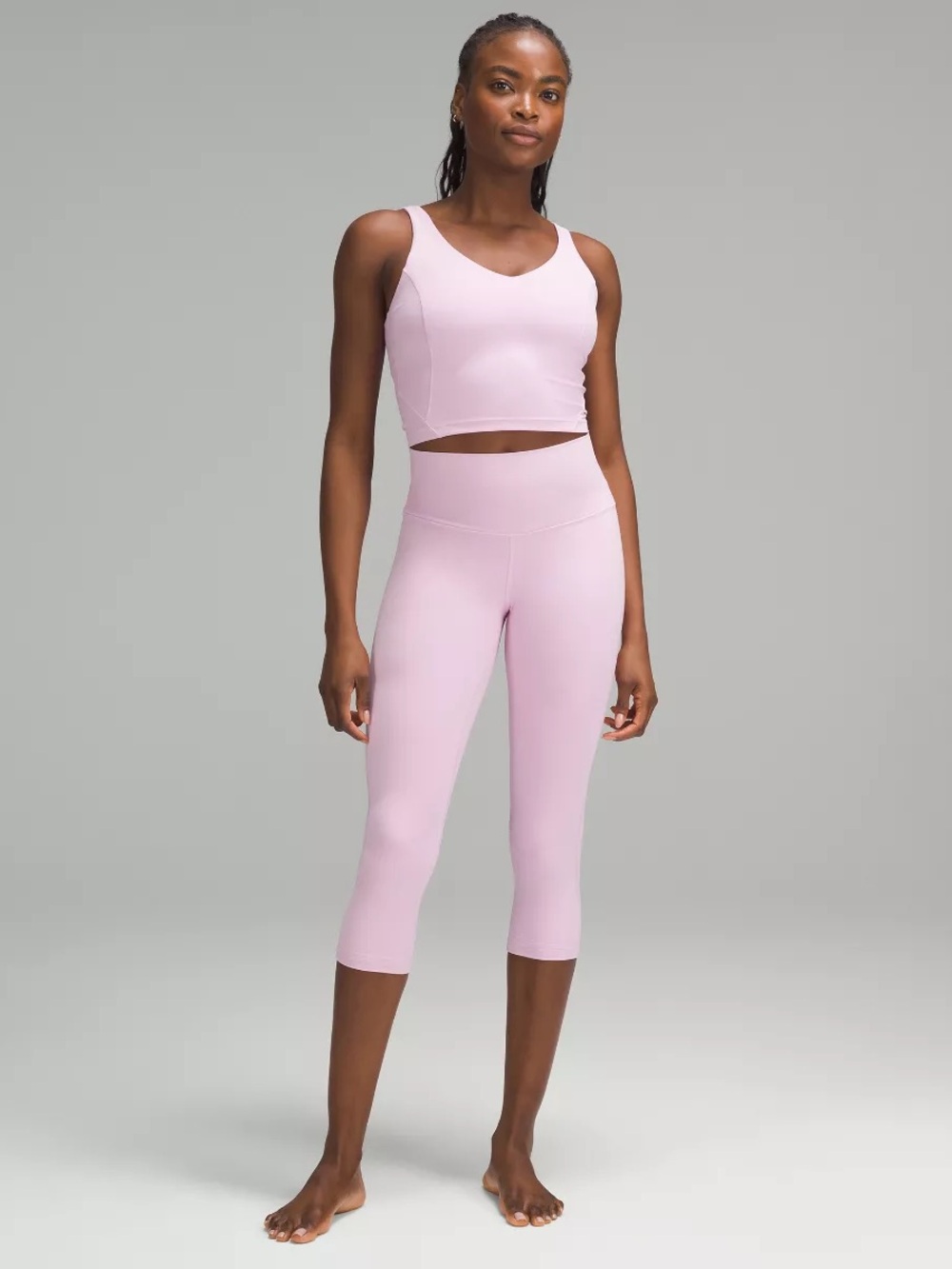 Lululemon Pink Peony Set - Align Bra Tank & Cropped Leggings